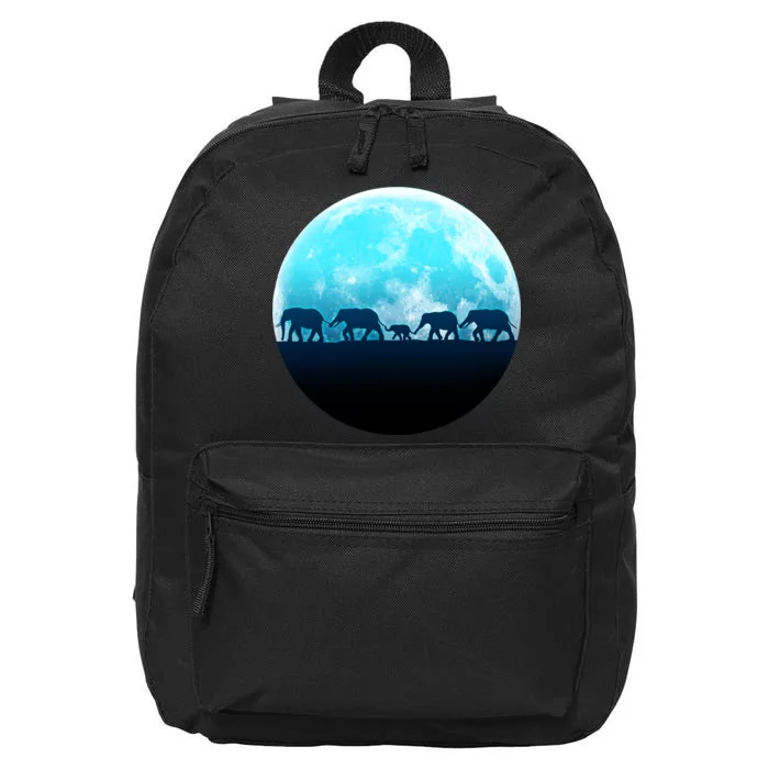 Full Moon With Elephant Family 16 in Basic Backpack