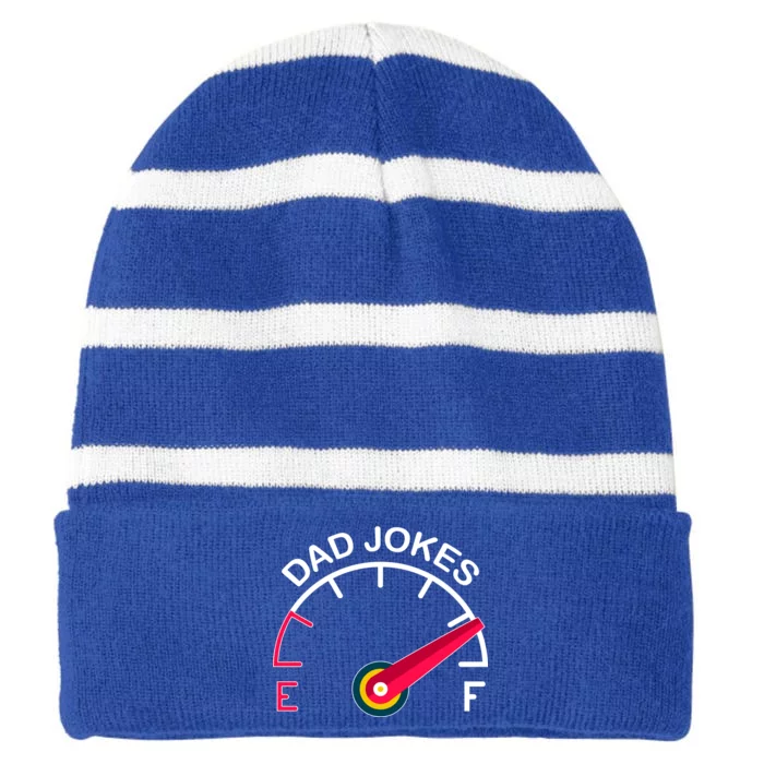 Full Of Dad Jokes Striped Beanie with Solid Band