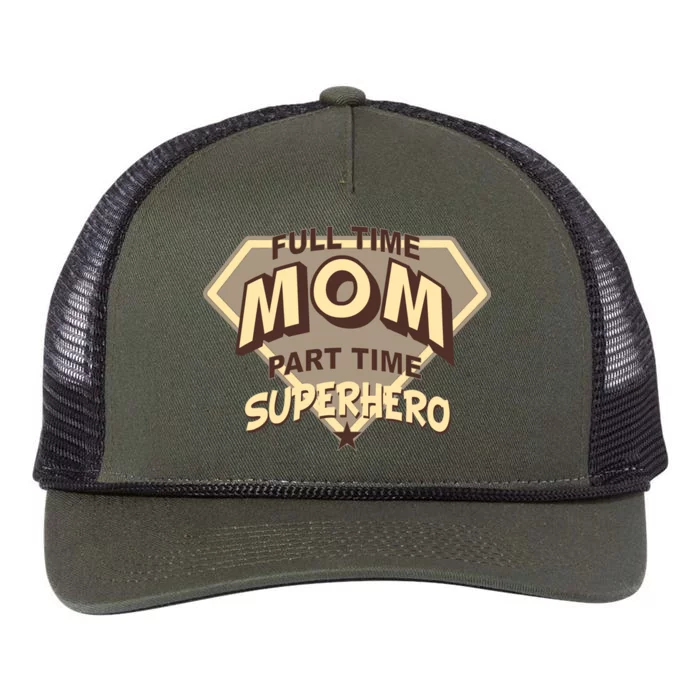 Full Time Mom Part Time Superhero Retro Rope Trucker Hat Cap