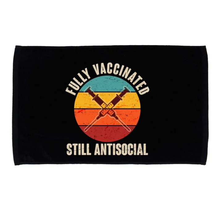 Fully Vaccinated Still Antisocial Vintage Microfiber Hand Towel