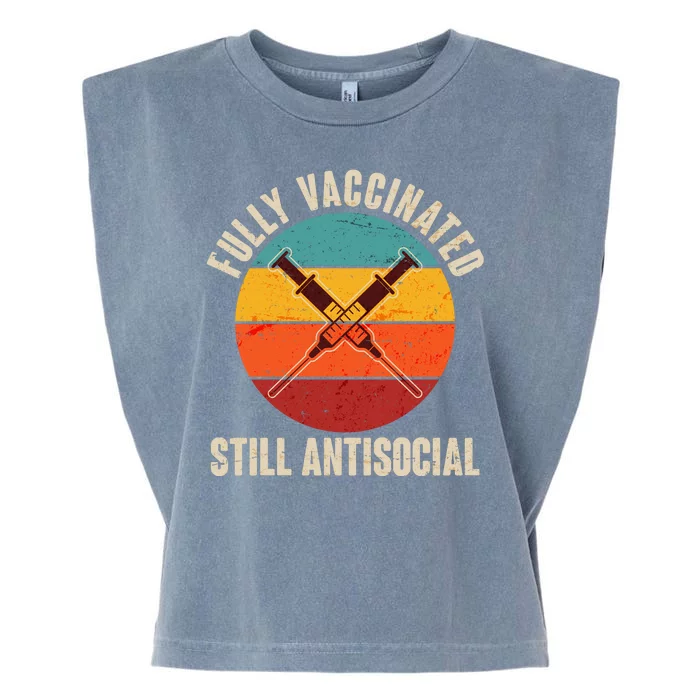 Fully Vaccinated Still Antisocial Vintage Garment-Dyed Women's Muscle Tee