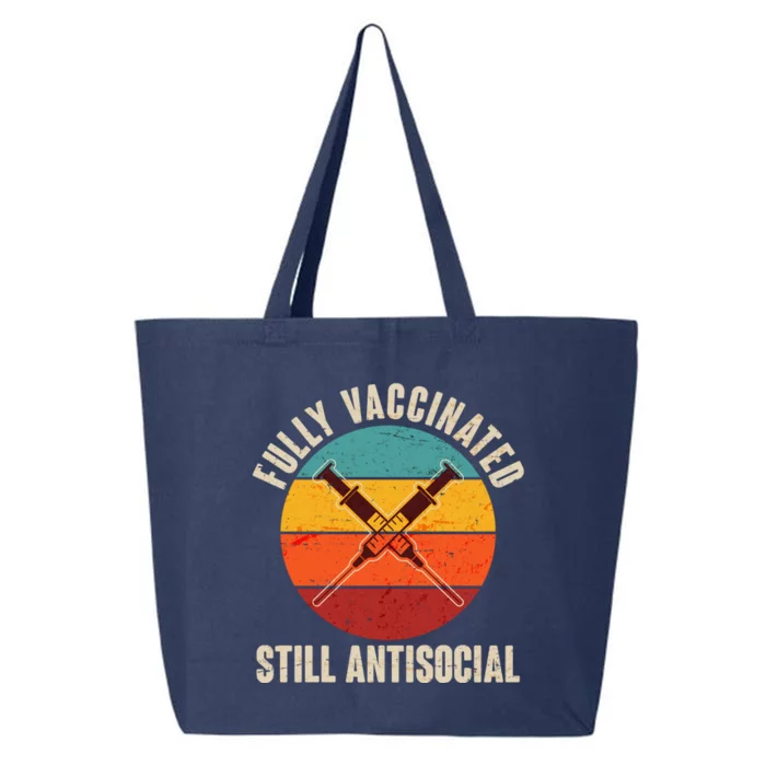 Fully Vaccinated Still Antisocial Vintage 25L Jumbo Tote