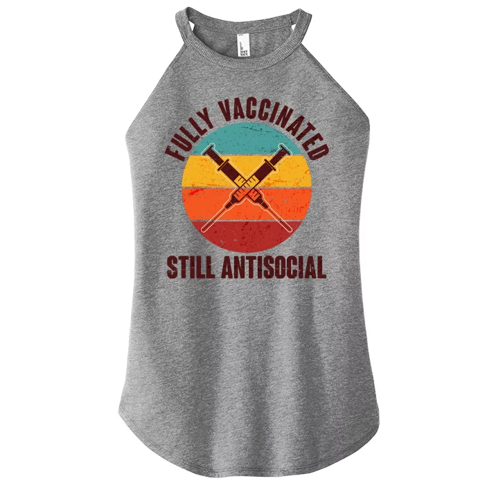 Fully Vaccinated Still Antisocial Vintage Women’s Perfect Tri Rocker Tank