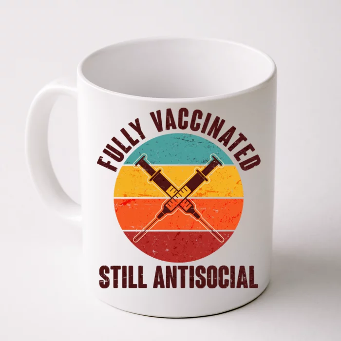 Fully Vaccinated Still Antisocial Vintage Front & Back Coffee Mug