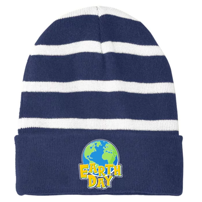 Fun Celebrate Earth Day Striped Beanie with Solid Band