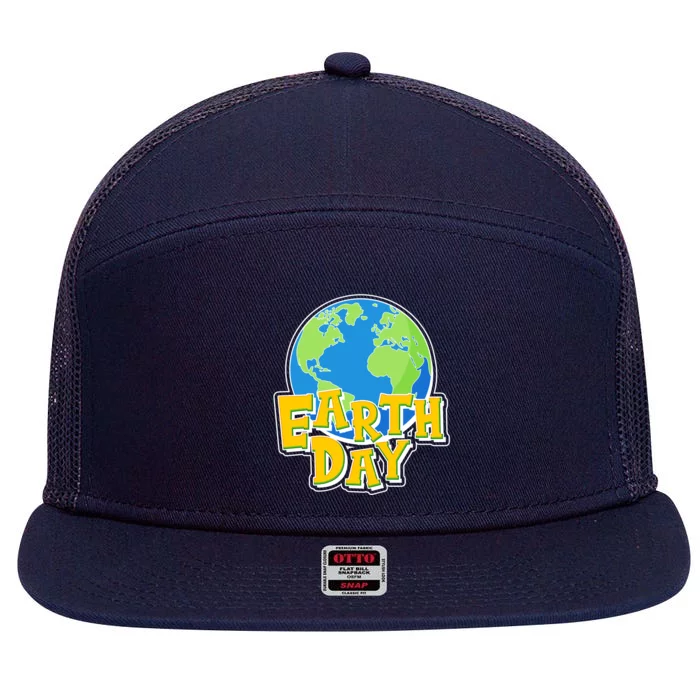 Fun Celebrate Earth Day 7 Panel Mesh Trucker Snapback Hat