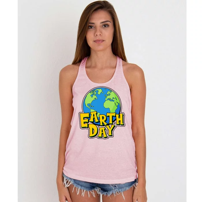 Fun Celebrate Earth Day Women's Knotted Racerback Tank