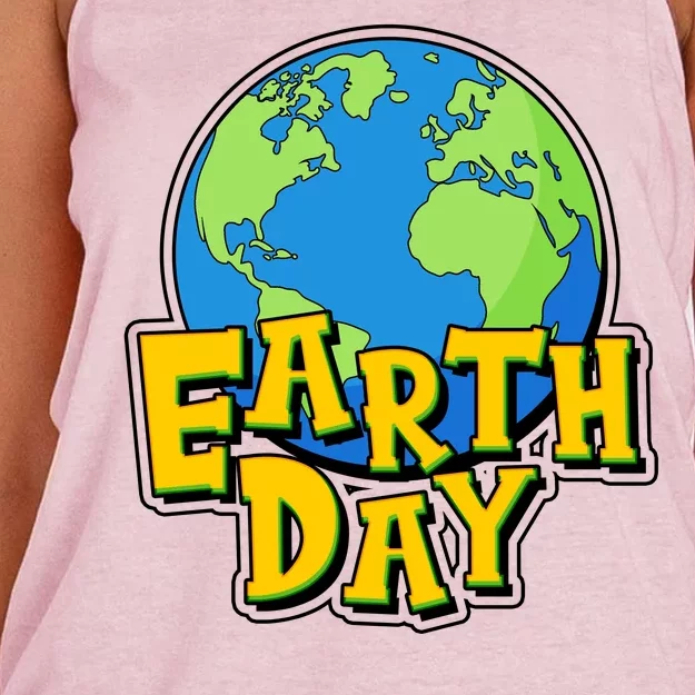 Fun Celebrate Earth Day Women's Knotted Racerback Tank