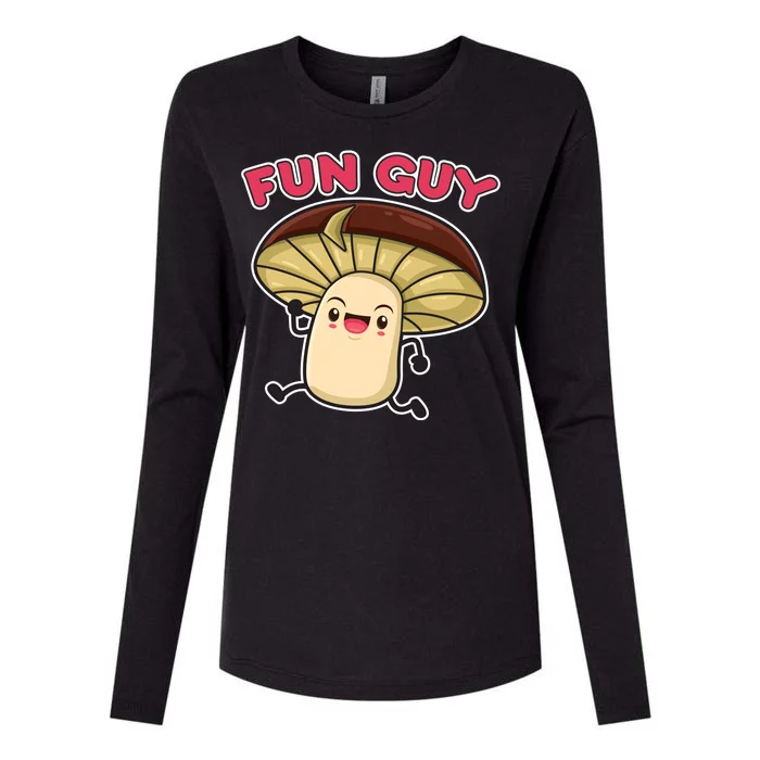 Fun Guy Fungi Mushroom Womens Cotton Relaxed Long Sleeve T-Shirt