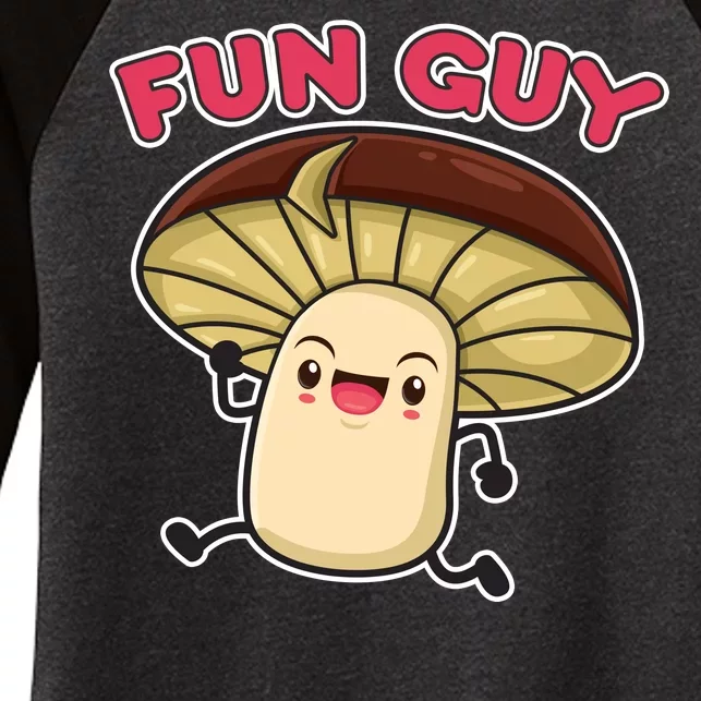 Fun Guy Fungi Mushroom Women's Tri-Blend 3/4-Sleeve Raglan Shirt