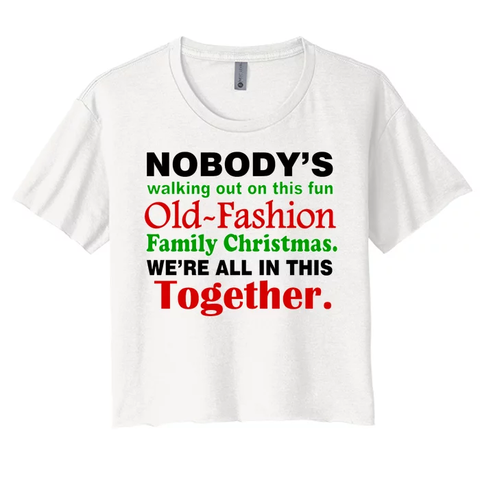 Fun Old Fashion Family Christmas Women's Crop Top Tee