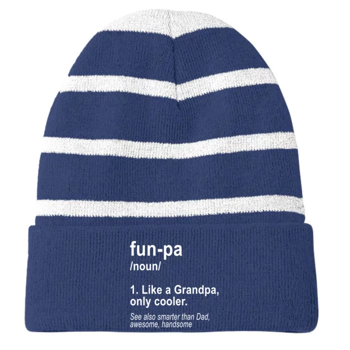 Fun-pa Fun Papa Striped Beanie with Solid Band