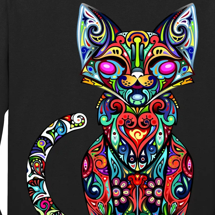 Fun Trippy Cat Long Sleeve Shirt