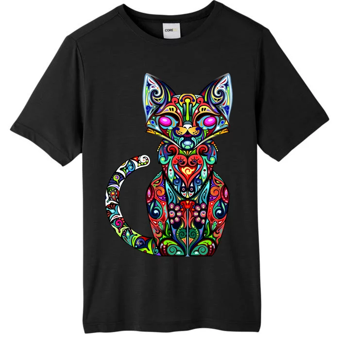 Fun Trippy Cat ChromaSoft Performance T-Shirt