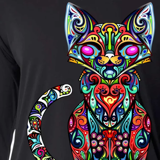 Fun Trippy Cat Cooling Performance Long Sleeve Crew