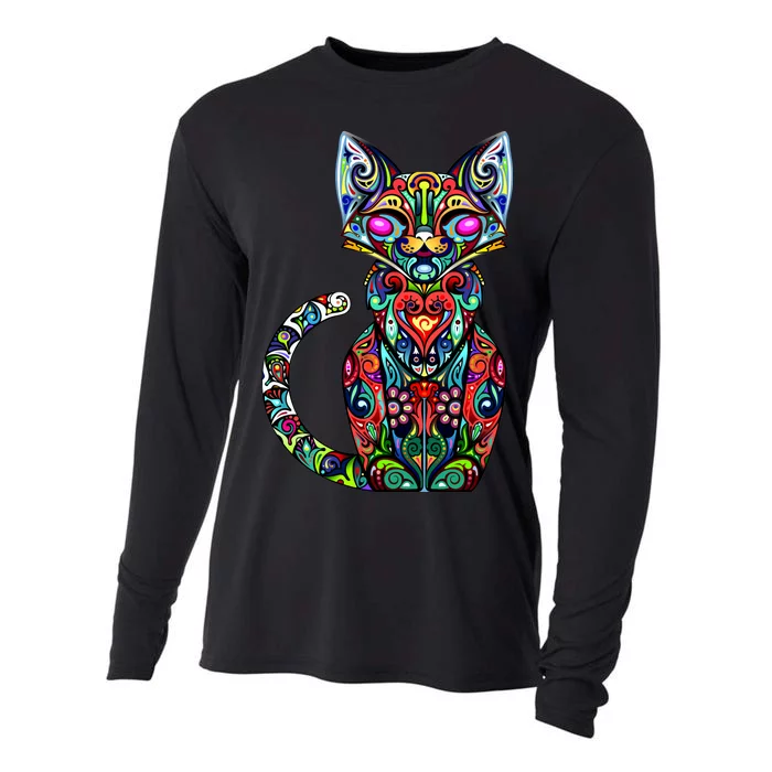 Fun Trippy Cat Cooling Performance Long Sleeve Crew