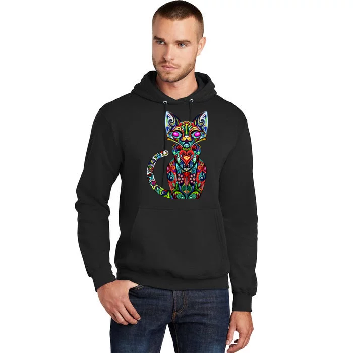 Fun Trippy Cat Tall Hoodie