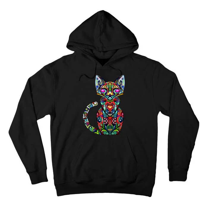 Fun Trippy Cat Tall Hoodie