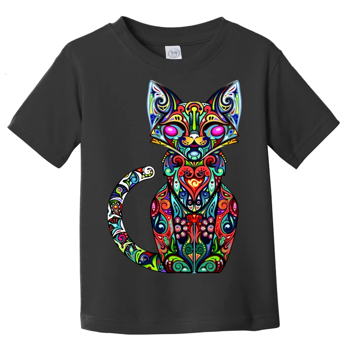 Fun Trippy Cat Toddler T-Shirt