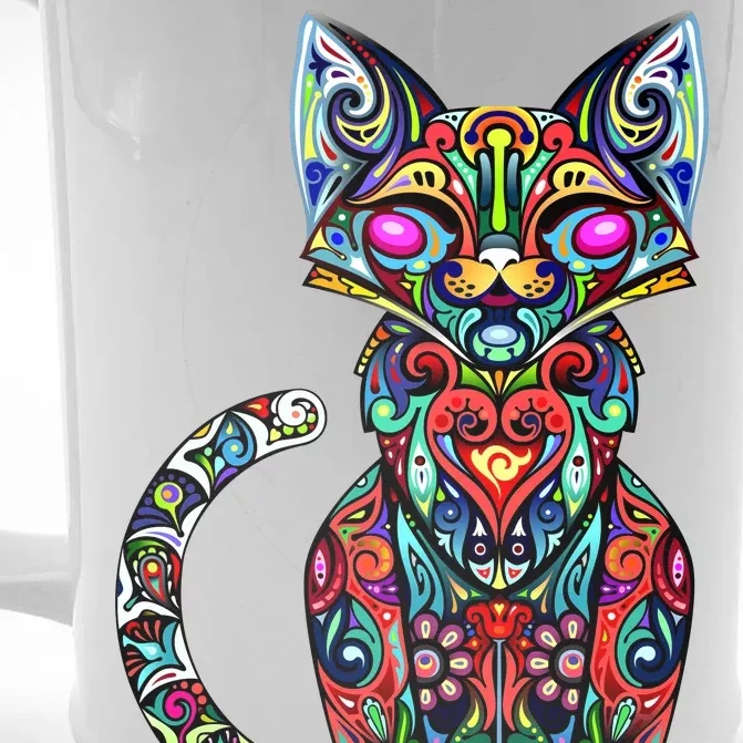 Fun Trippy Cat Front & Back Beer Stein