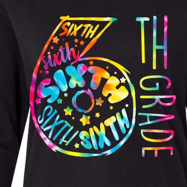 Fun Tye Dyed Sixth 6th Grade Womens Cotton Relaxed Long Sleeve T-Shirt