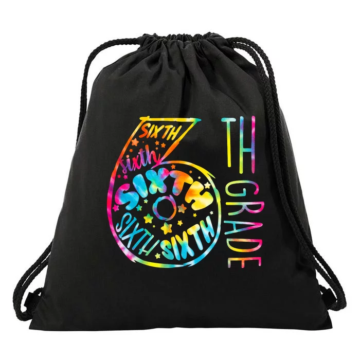 Fun Tye Dyed Sixth 6th Grade Drawstring Bag