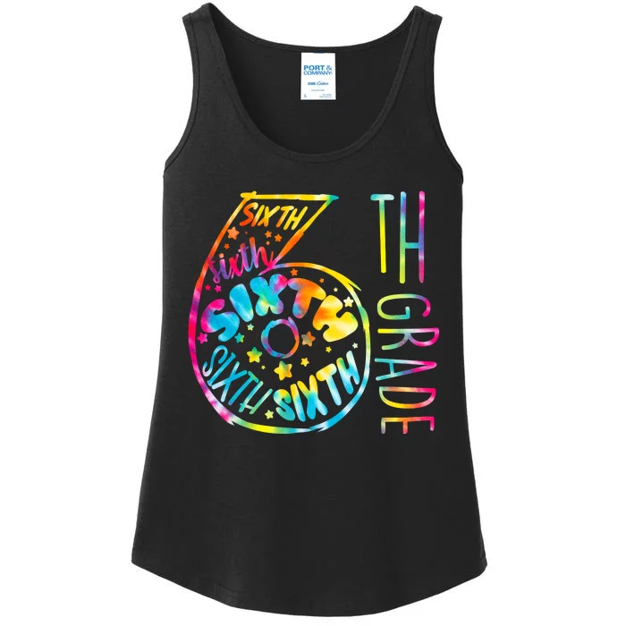 Fun Tye Dyed Sixth 6th Grade Ladies Essential Tank