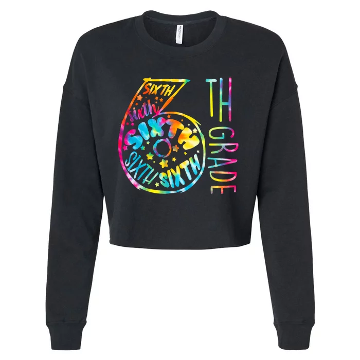 Fun Tye Dyed Sixth 6th Grade Cropped Pullover Crew