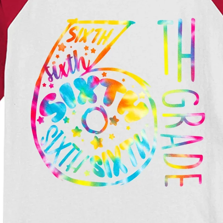 Fun Tye Dyed Sixth 6th Grade Kids Colorblock Raglan Jersey