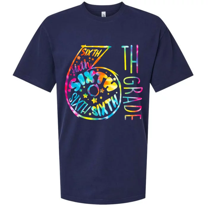 Fun Tye Dyed Sixth 6th Grade Sueded Cloud Jersey T-Shirt