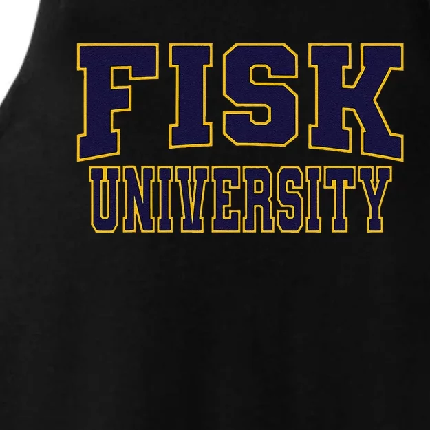 Fisk University Nvy01 Ladies Tri-Blend Wicking Tank