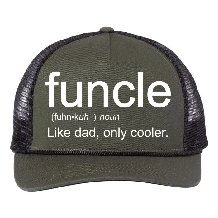 Funcle Definition Uncle Like Dad Only Cooler Retro Rope Trucker Hat Cap