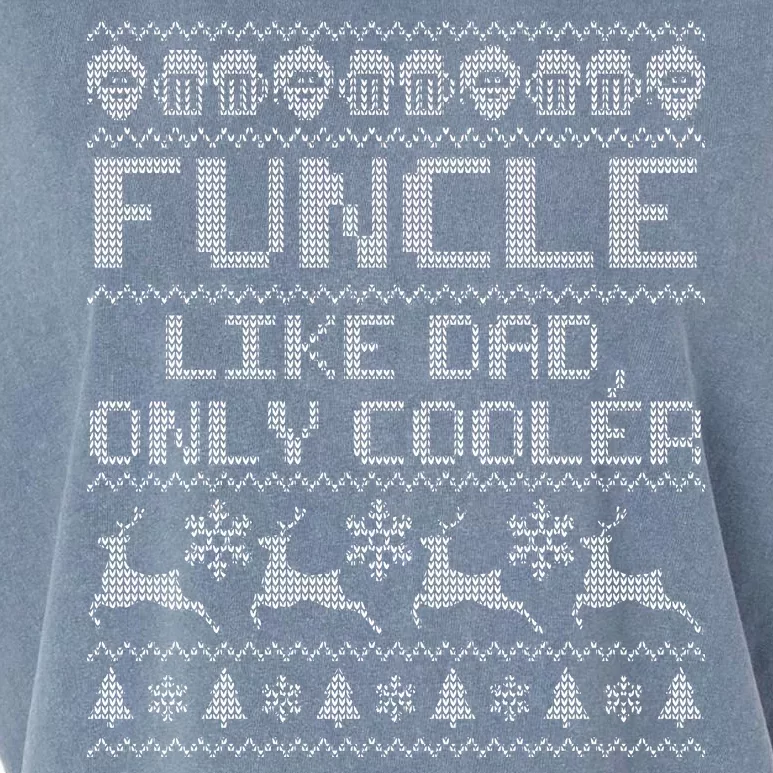 Funcle Like A Dad Only Cooler Ugly Christmas Garment-Dyed Women's Muscle Tee