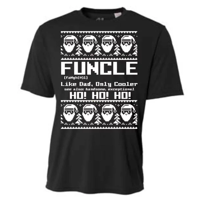 Funcle Like Dad Only Cooler Ugly Christmas Cooling Performance Crew T-Shirt