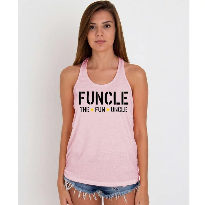 Funcle The Fun Uncle Army Stars Women's Knotted Racerback Tank