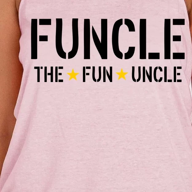 Funcle The Fun Uncle Army Stars Women's Knotted Racerback Tank