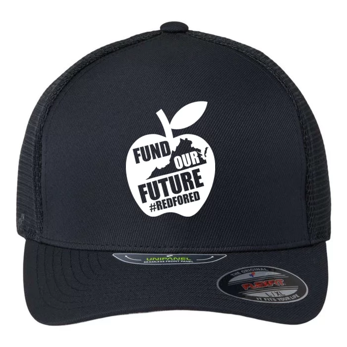 Fund Our Future Red for Ed Virginia Flexfit Unipanel Trucker Cap