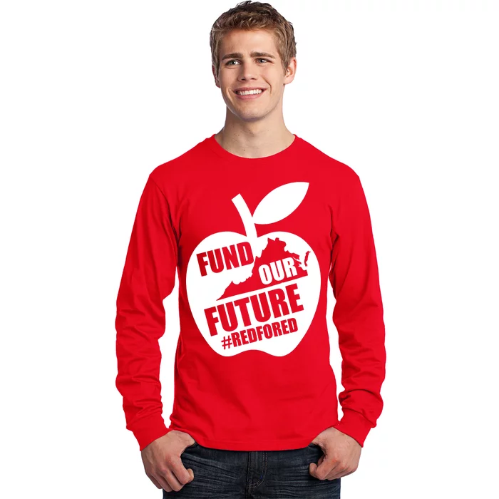 Fund Our Future Red for Ed Virginia Long Sleeve Shirt