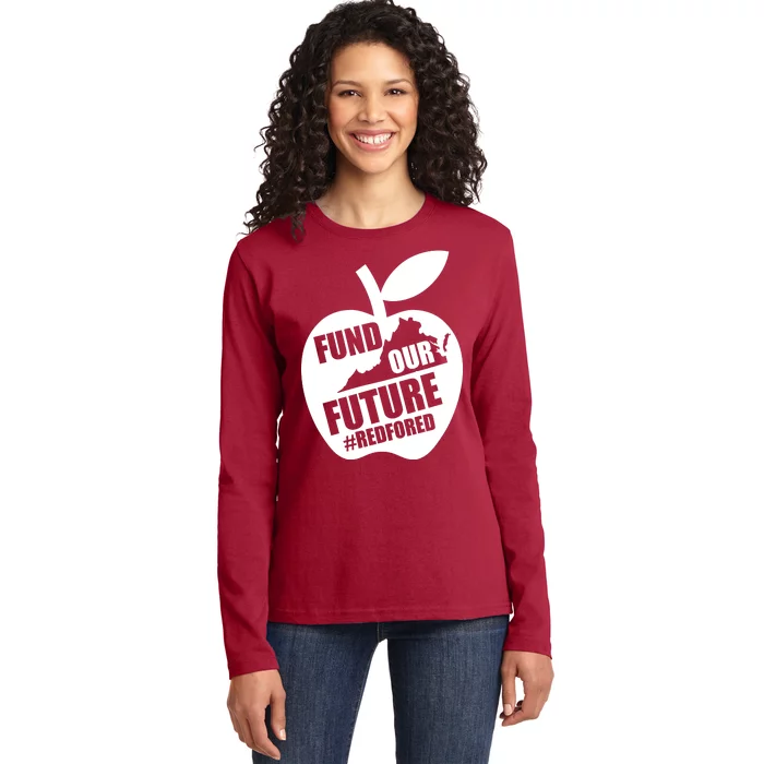 Fund Our Future Red for Ed Virginia Ladies Long Sleeve Shirt