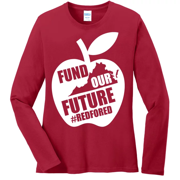 Fund Our Future Red for Ed Virginia Ladies Long Sleeve Shirt