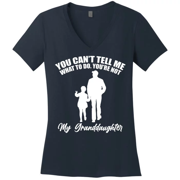 Funny & Cute Granddaughter And Grandfather Women's V-Neck T-Shirt