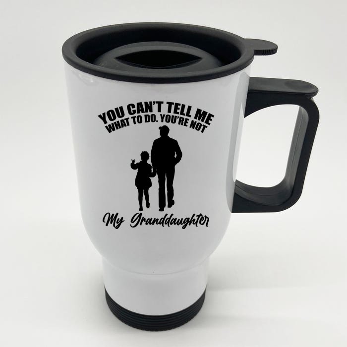 Funny & Cute Granddaughter And Grandfather Front & Back Stainless Steel Travel Mug