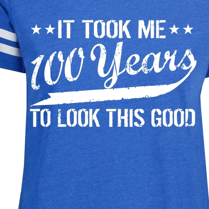 Funny 100th Birthday: It Took Me 100 Years To Look This Good Enza Ladies Jersey Football T-Shirt