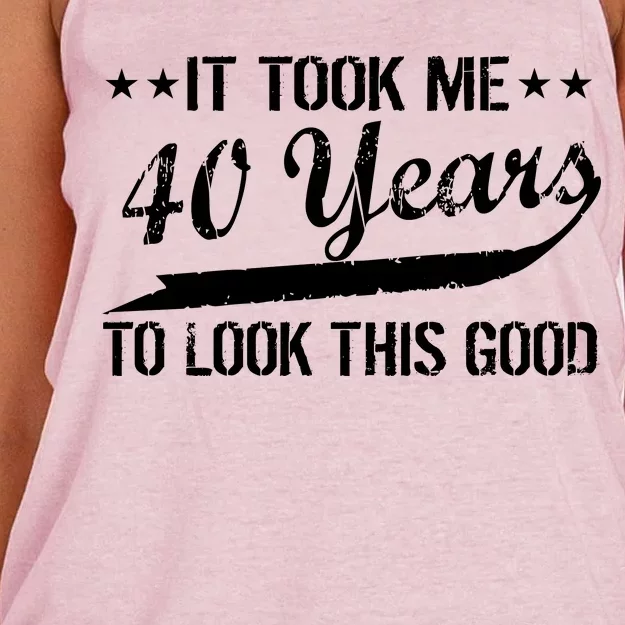 Funny 40th Birthday: It Took Me 40 Years To Look This Good Women's Knotted Racerback Tank