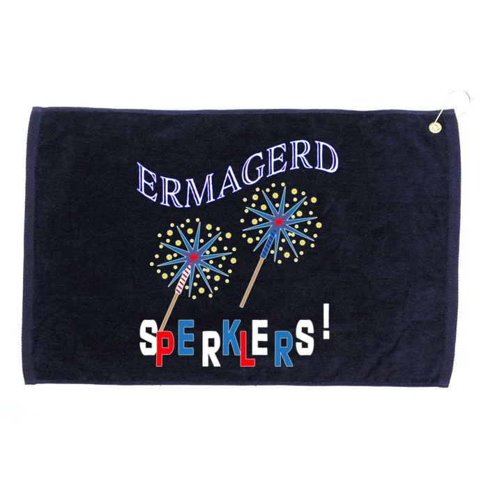 Funny 4th of July Ermagerd Sparklers Grommeted Golf Towel