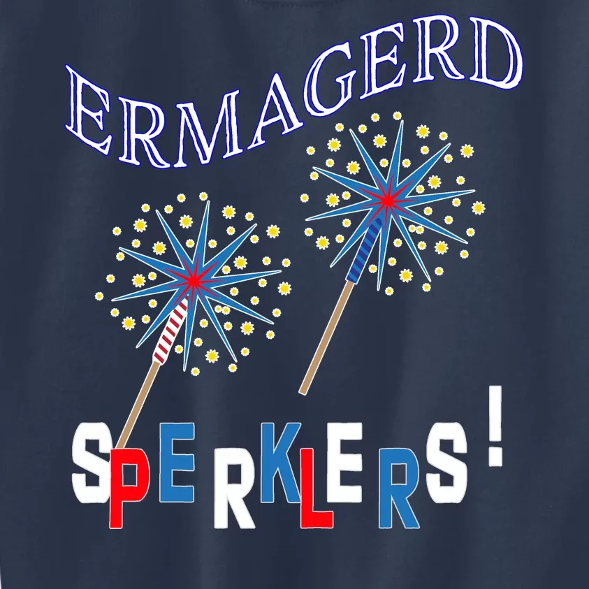 Funny 4th of July Ermagerd Sparklers Kids Sweatshirt