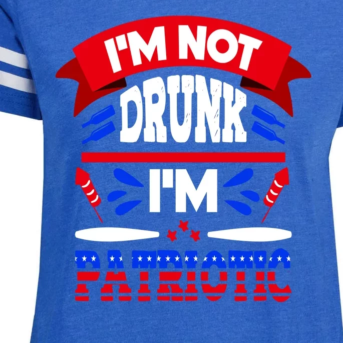 Funny 4th of July Not Drunk Patriotic Enza Ladies Jersey Football T-Shirt