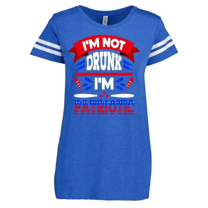 Funny 4th of July Not Drunk Patriotic Enza Ladies Jersey Football T-Shirt