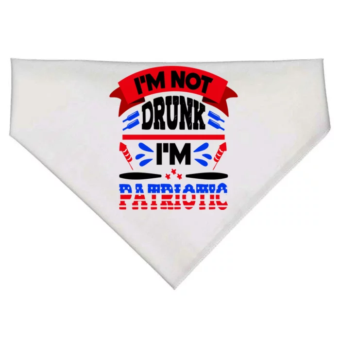 Funny 4th of July Not Drunk Patriotic USA-Made Doggie Bandana