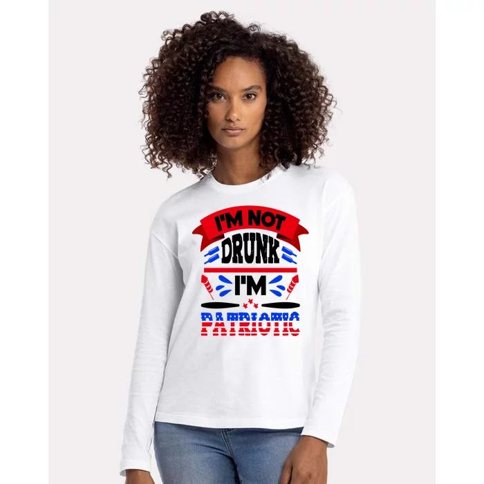 Funny 4th of July Not Drunk Patriotic Womens Cotton Relaxed Long Sleeve T-Shirt